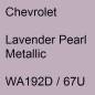 Preview: Chevrolet, Lavender Pearl Metallic, WA192D / 67U.